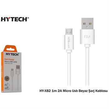 HYTECH X82 MİCRO USB ŞARZ KABLOSU BEYAZ 2A 1MT